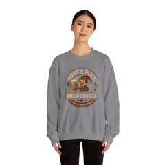 North Pole Brewing Co. Holiday Sweatshirt, Christmas Gift, Unisex Cozy Crewneck, Winter Apparel, Elf Festive Casual Wear