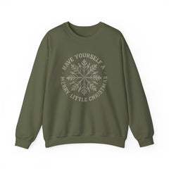 “Have Yourself a Merry Little Christmas” Snowflake Gildan Crewneck Sweatshirt