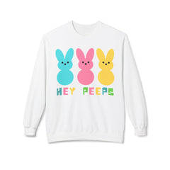 Hey Peeps Midweight Softstyle Fleece Crewneck Easter Sweatshirt