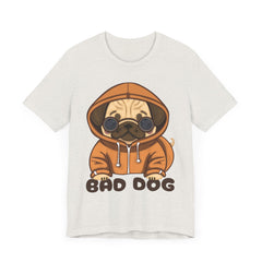 Graphic Tee with Cute Bad Dog Illustration - Unisex Jersey Short Sleeve Tee