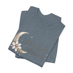 Starlight Dreamer Tee — Moon & Floral Graphic Shirt