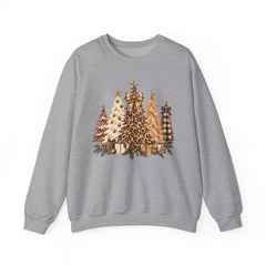 Leopard & Neutral Christmas Trees Crewneck Sweatshirt
