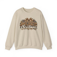Merry Christmas Vintage Pinecone Design- Leopard Print