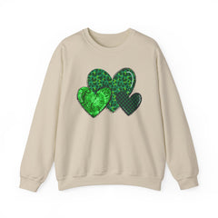 Green Heart Patterns Unisex Heavy Blend Crewneck Sweatshirt | St. Patrick's Day/Christmas