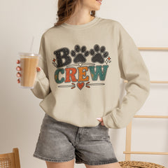 Dog Crew Sweatshirt – "B Crew" Paw Print Graphic Crewneck