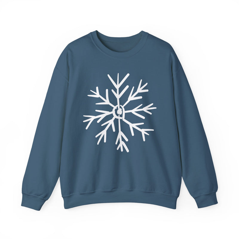 Cozy Snowflake Crewneck Sweatshirt for All Seasons |Hand drawn, Lounging, Holidays, Snow