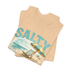 Salty Soul Beach T-Shirt — Vintage Umbrella & Chair Summer Tee