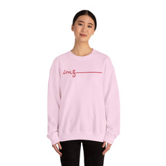 Love Script Crewneck Sweatshirt — Minimal Red Handwritten Design