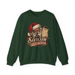 Santa Saw Everything Crewneck Sweatshirt — Vintage Naughty or Nice Christmas Sweater