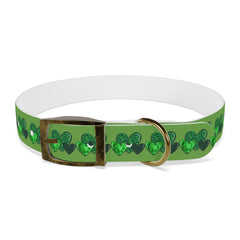 Copy of Dog Collar - Green Leprechaun Hats and Green Hearts Design