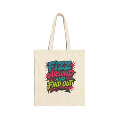 Colorful Fizz Around Cotton Canvas Tote Bag, Eco-Friendly Shopping, Funny Tote, Reusable Bag for Groceries, Beach Use