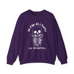 As Far As I Know, I'm Delightful Skeleton Sweatshirt, Crewneck, Halloween Outfit, Casual Wear, Cozy Gift