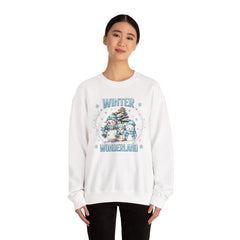 Winter Wonderland with Snowmen - Crewneck Sweatshirt -  Blue Design