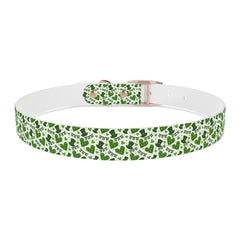 Dog Collar - Green Leprechaun Hats and Green Hearts Design