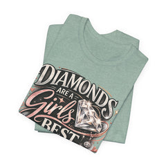 Diamonds Are a Girl's Best Friend T-Shirt – Retro Script Diamond Graphic Tee