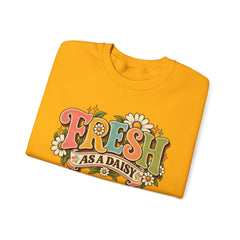 Fresh as a Daisy Crewneck Sweatshirt – Retro Spring Floral Graphic