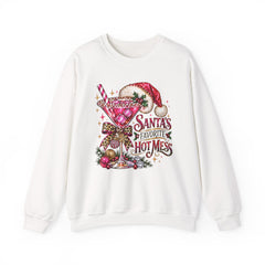 "Santa's Favorite Hot Mess" Sparkle Martini Holiday Christmas Crewneck