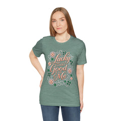 Lucky Looks Good On Me T‑Shirt — St. Patrick’s Day Clover Graphic Tee