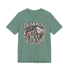 Diamonds Are a Girl's Best Friend T-Shirt – Retro Script Diamond Graphic Tee