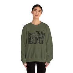 Beautifully Broken Crewneck Sweatshirt - Embrace Your Flaws