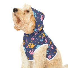 Pet Hoodie - Paw Prints on Blue