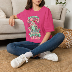 T-Shirt — "Serving Chills" Retro Dessert Graphic Tee (Extra Whipped Cream) - BP - Halloween