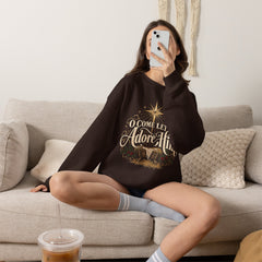 O Come Let Us Adore Him Crewneck Sweatshirt — Nativity Christmas Sweatshirt