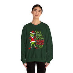 Rock - Paper - Scissors - Throat Punch- Dr. Seuss Grinch Christmas Sweatshirt