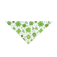 St. Patrick's Day Pet Bandana - Clover Print on White