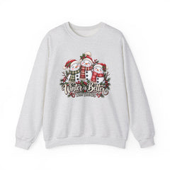Winter is Better with Friends - Snowmen Crewneck Sweatshirt, Cozy Christmas Apparel, Holiday Festive Sweatshirt