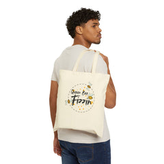 Queen Bee Fizzin Cotton Canvas Tote Bag, Eco-Friendly Shopper, Gift for Bee Lovers, Reusable Bag, Spring/Summer Accessory