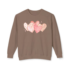 Watercolor Hearts Crewneck Sweatshirt — Valentine's Day Romantic Pullover