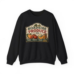 Roadside Produce Co. Crewneck Sweatshirt — Vintage Farmstand Graphic- Southern Heritage