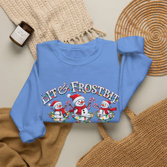 Lit & Frostbit Design | Festive Christmas Martinis, Winter Parties, Snowman Apparel, Christmas Party Sweatshirt