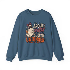 "Spooky Sweet Slightly Unhinged" Halloween Ghost Sweatshirt