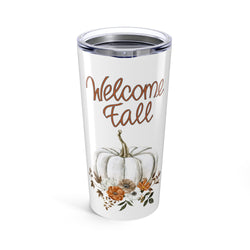Welcome Fall  20oz Tumbler - White Pumpkin