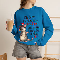 Sarcastic Crewneck Sweatshirt - Don’t Give A Rats Ass