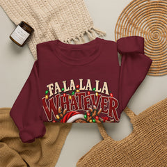 'Fa La La La Whatever' Cute Sleepy Reindeer Christmas Sweatshirt