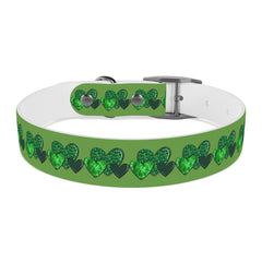 Copy of Dog Collar - Green Leprechaun Hats and Green Hearts Design