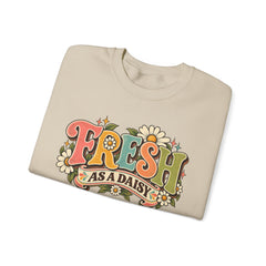 Fresh as a Daisy Crewneck Sweatshirt – Retro Spring Floral Graphic