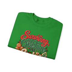 "Surviving Christmas One Cookie at a Time" Cozy Holiday Christmas Crewneck