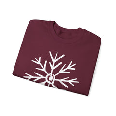 Cozy Snowflake Crewneck Sweatshirt for All Seasons |Hand drawn, Lounging, Holidays, Snow