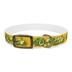 Gold Dog Collar - St Patrick's Day Horseshoe & Coin Design