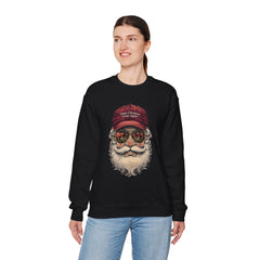 Santa With 'Make Christmas Great Again' Cap Crewneck Sweatshirt