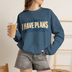 "Sorry I Have Plans With My Dog" Cozy Dog Lover Crewneck Sweatshirt