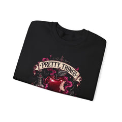 Crewneck Sweatshirt — “Pretty Things Can Be Poison” Gothic Apple Graphic