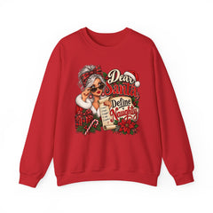Christmas Sweatshirt - "Dear Santa Define Naughty" Festive Holiday Crewneck
