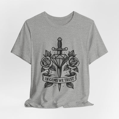 'In Gems We Trust' | Edgy Casual Wear, Gift for Rock Lovers, Men's & Women's Apparel, Perfect for Festivals