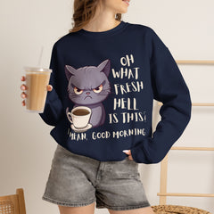 Oh, What Fresh Hell Is This? Coffee Crewneck Sweatshirt - Sarcastic