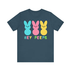 Hey Peeps Unisex Jersey Tee - Fun Easter Graphic T-Shirt